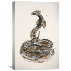Feathered Snake Light Canvas Art Clock Canvas