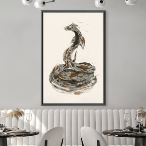 Feathered Snake Light Canvas Art 30 x 45cm / Unframed Canvas Print Clock Canvas