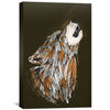 Feathered Wolf Dark Canvas Art Clock Canvas
