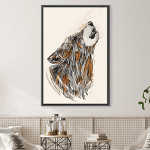 Feathered Wolf Light Canvas Art 30 x 45cm / Unframed Canvas Print Clock Canvas