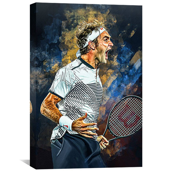 Federer Celebration Canvas Art Clock Canvas