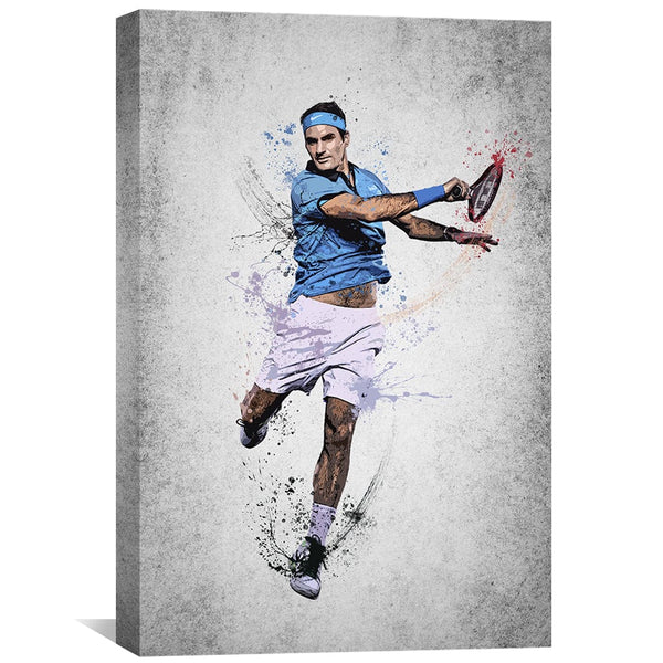 Federer in Grey Canvas Art Clock Canvas