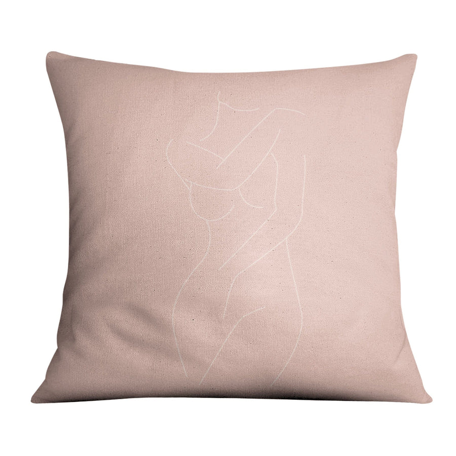 Female Line Art A Cushion Cushion 45 x 45cm Clock Canvas