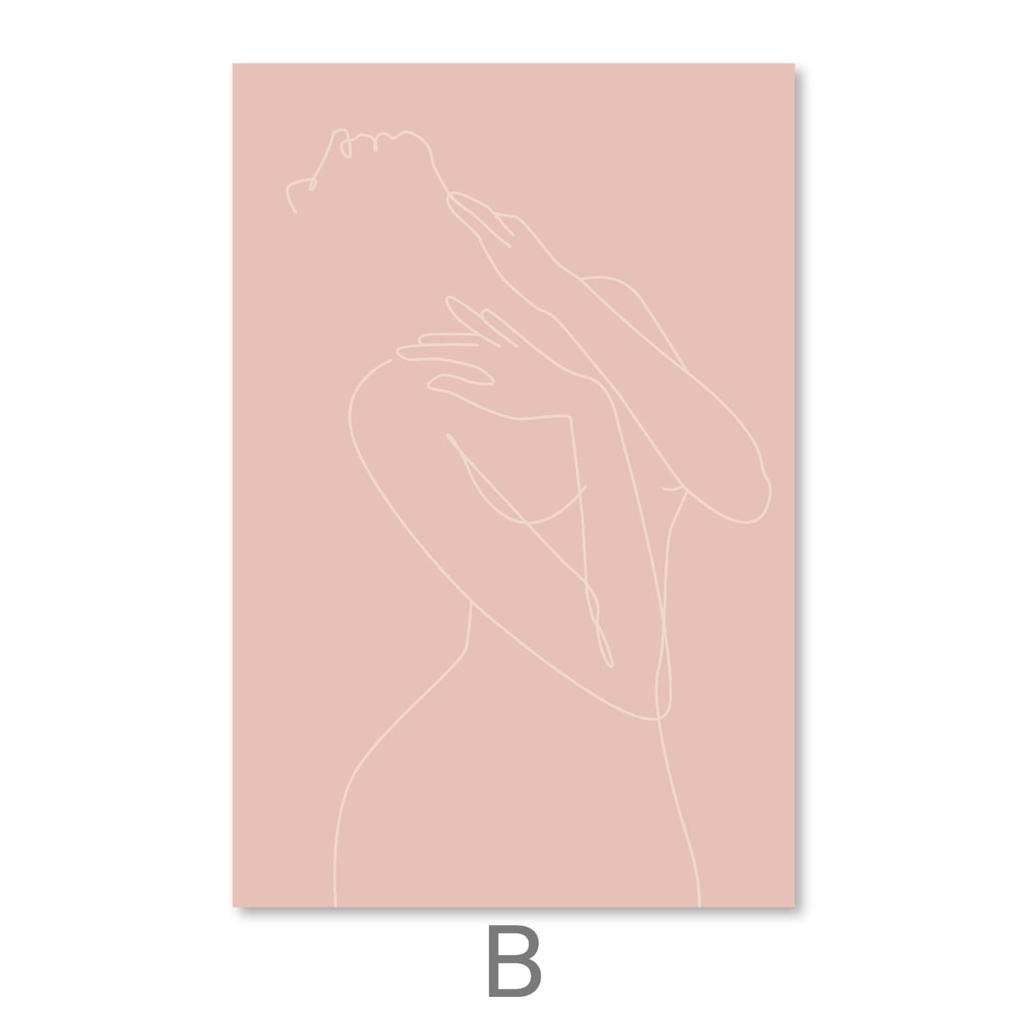 Female Line Art Canvas Art B / 30 x 45cm / Unframed Canvas Print Clock Canvas