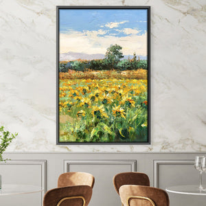 Field of Flowers Oil Painting Oil 30 x 45cm / Oil Painting Clock Canvas