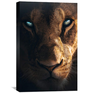 Fierce Lioness Canvas Art 40 x 60cm / Unframed Canvas Print Clock Canvas
