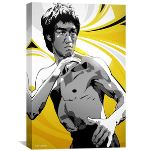 Fighter Bruce Lee Canvas Art 30 x 45cm / Unframed Canvas Print Clock Canvas