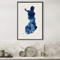 Finland Watercolor Canvas Art Clock Canvas