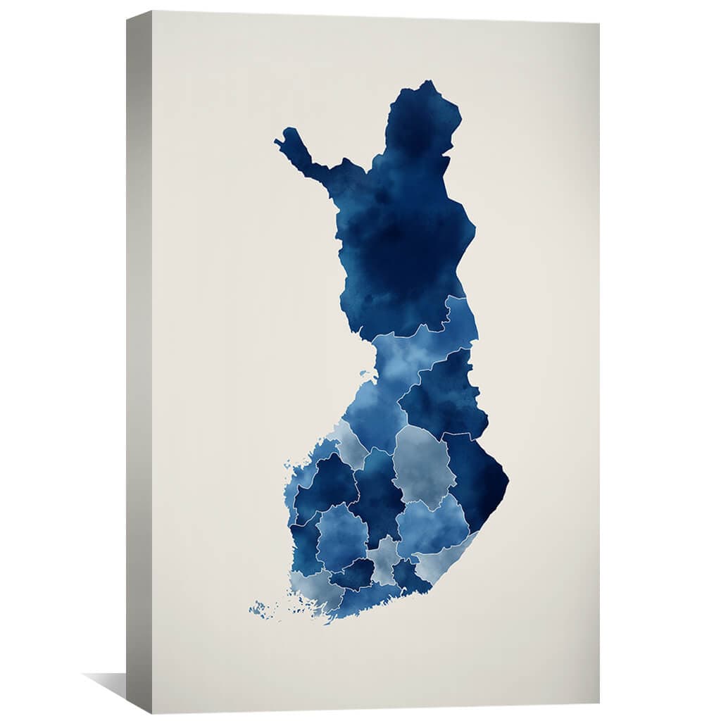 Finland Watercolor Canvas Art 30 x 45cm / Unframed Canvas Print Clock Canvas