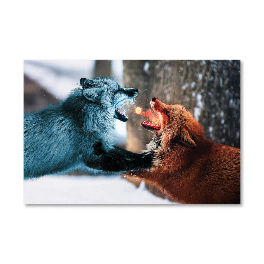 Fire vs Ice Canvas Art Clock Canvas