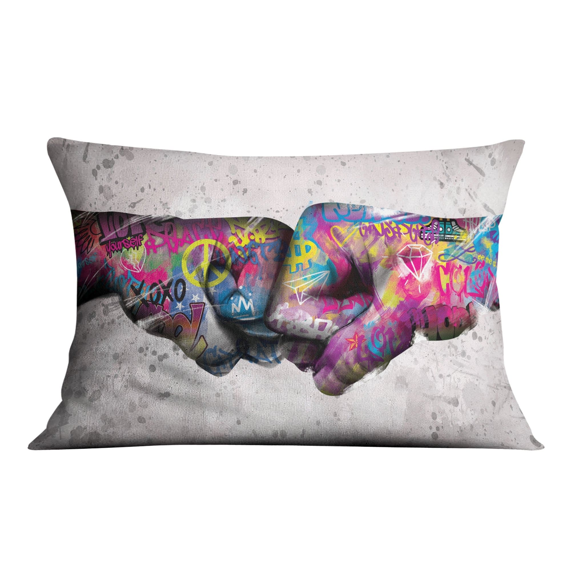 Fist Bump Cushion Cushion 48 x 33cm Clock Canvas