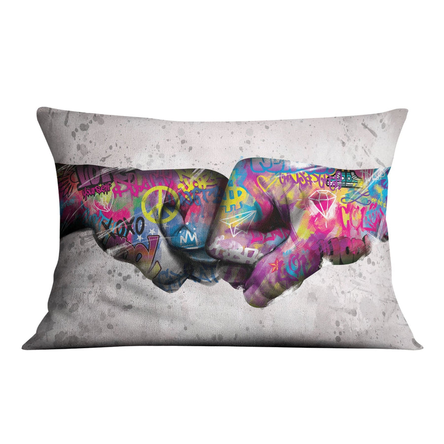 Fist Bump Cushion Cushion 48 x 33cm Clock Canvas