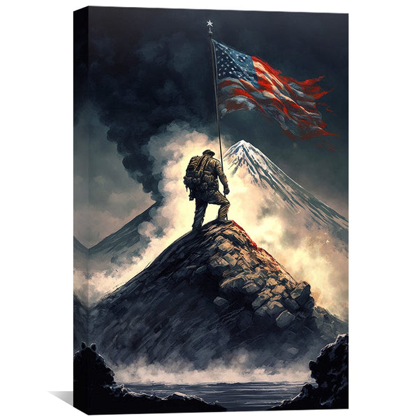 Flag in the Wind Canvas Art Clock Canvas