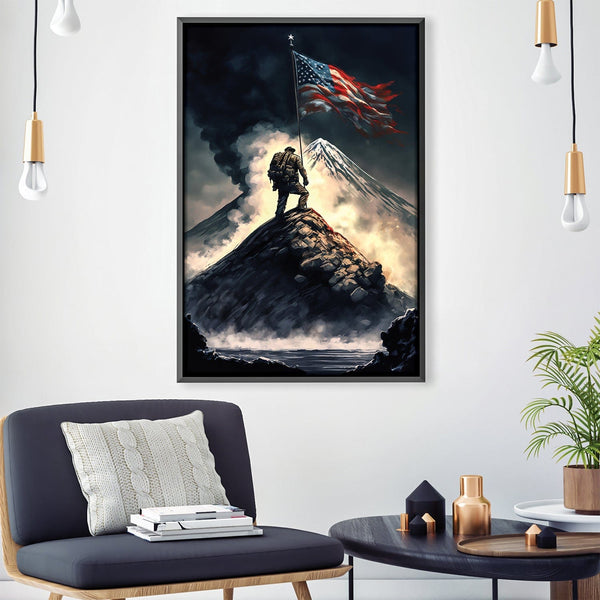 Flag in the Wind Canvas Art Clock Canvas