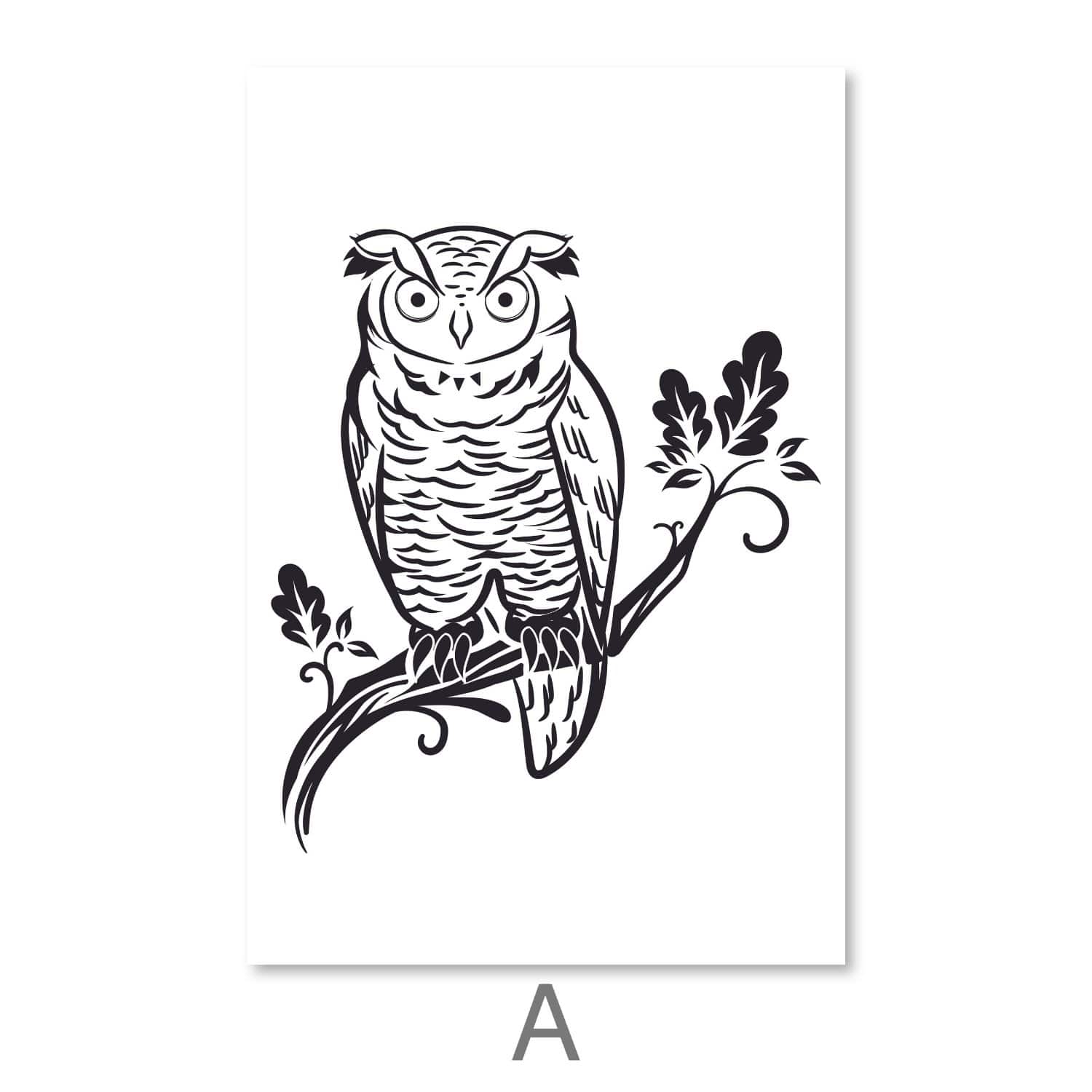 Flight of the Owls Canvas Art A / 30 x 45cm / Unframed Canvas Print Clock Canvas
