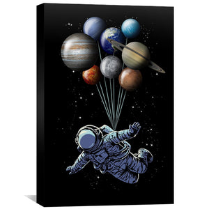 Floating In Space Canvas Art 30 x 45cm / Unframed Canvas Print Clock Canvas