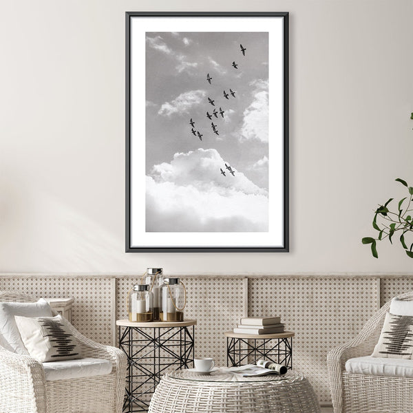 Flock Skies Canvas Art 30 x 45cm / Unframed Canvas Print Clock Canvas