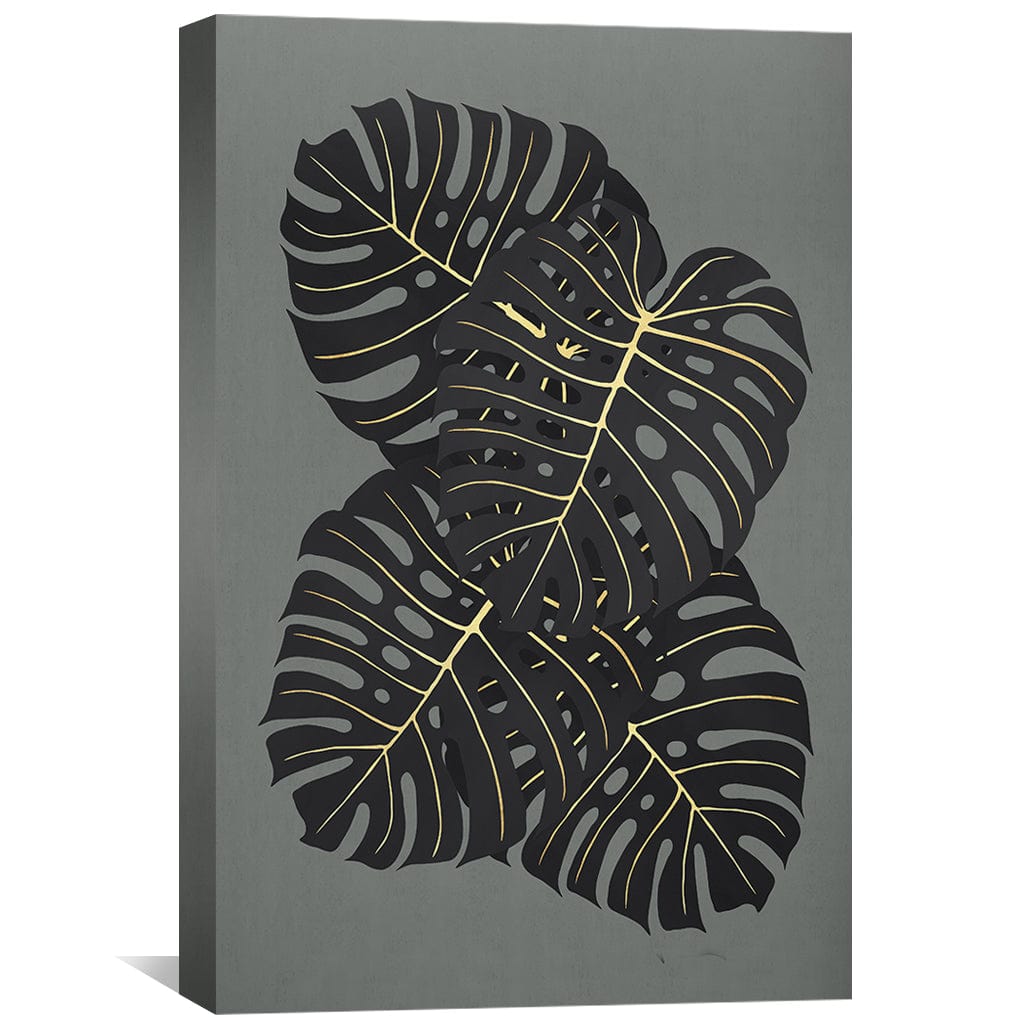 Floral and Gold 1 Canvas Art Clock Canvas