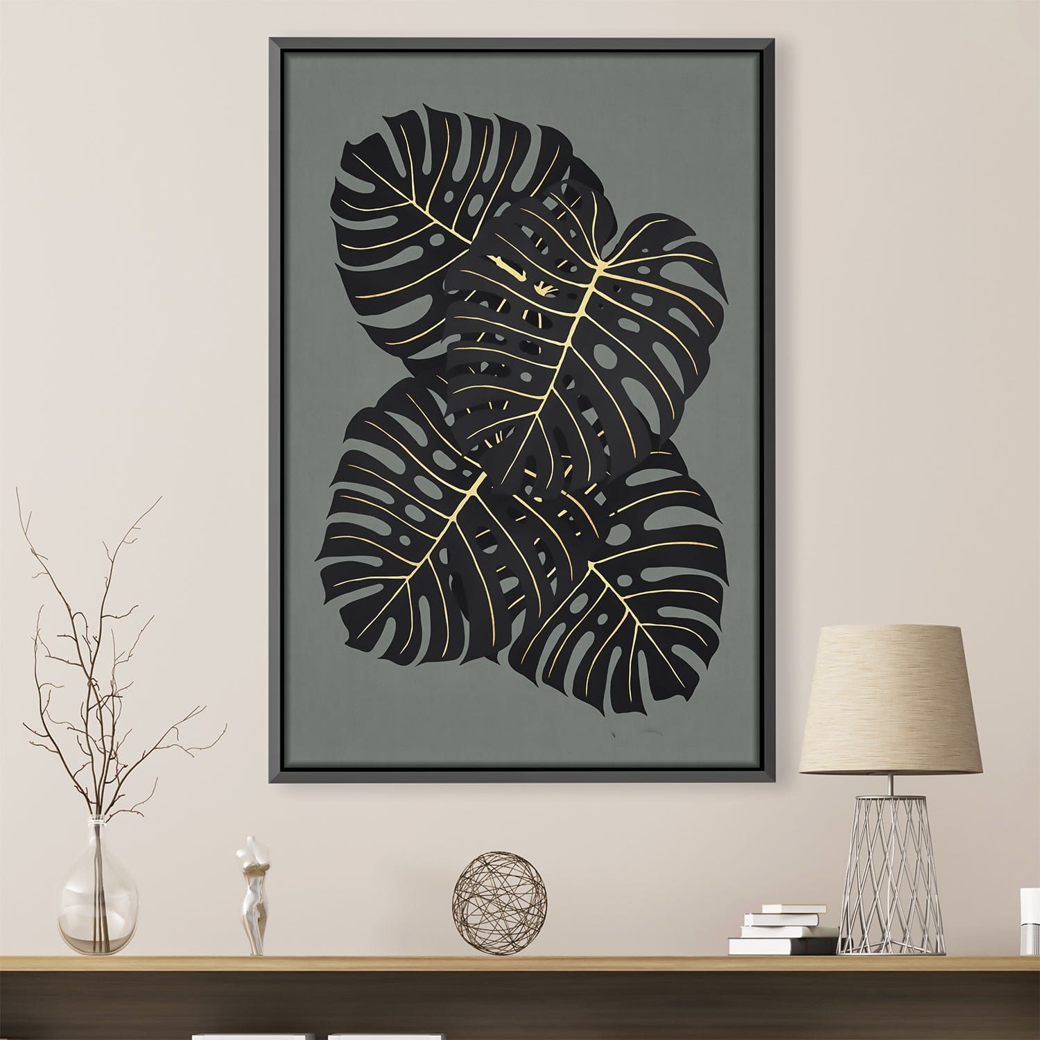 Floral and Gold 1 Canvas Art 30 x 45cm / Unframed Canvas Print Clock Canvas