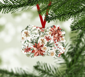 Floral Arrangement Ornament Christmas Ornament Victorian 10.8 x 8cm Clock Canvas