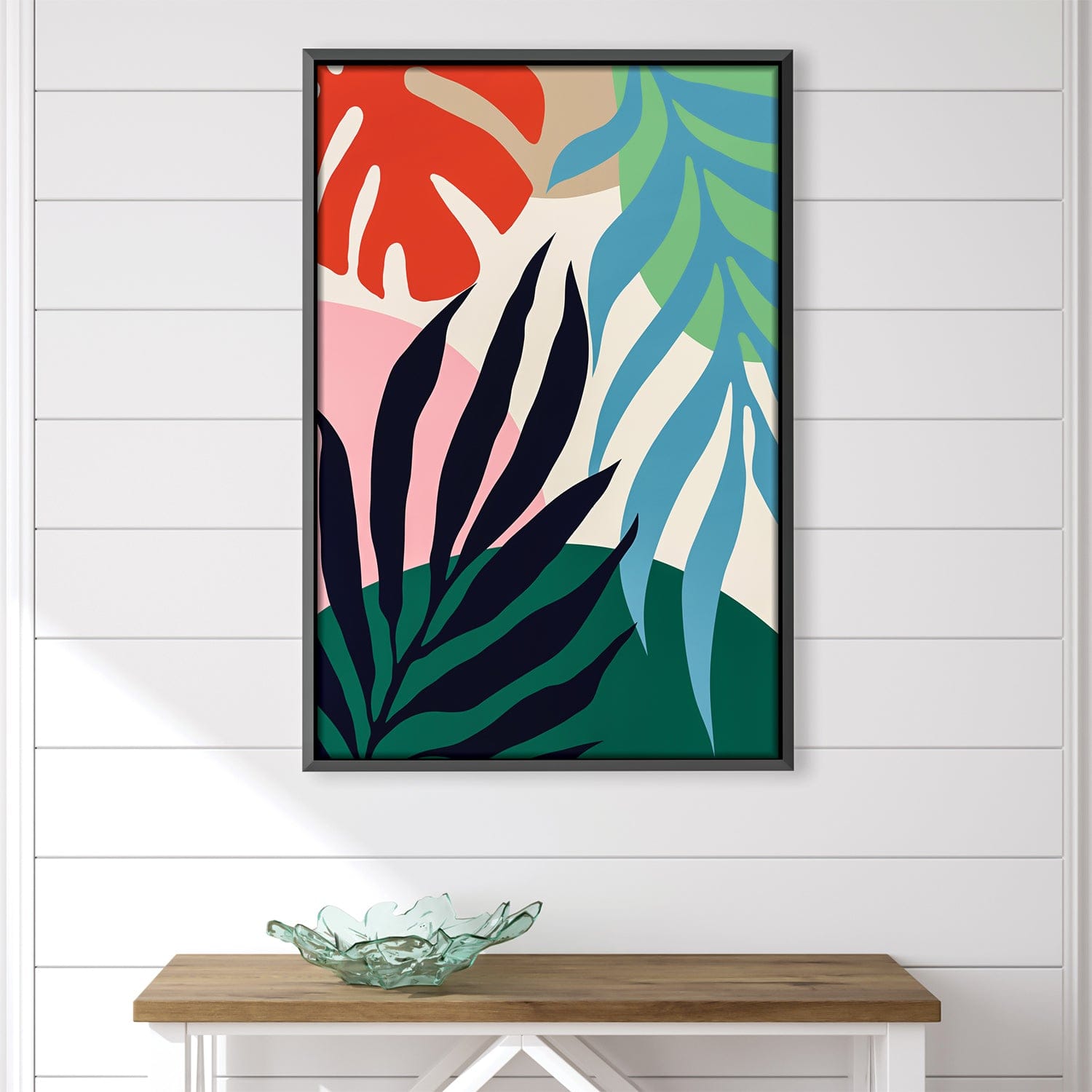 Floral Set V Canvas Art Clock Canvas