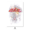 Floral Umbrellas Canvas Art A / 30 x 45cm / Unframed Canvas Print Clock Canvas