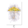 Floral Umbrellas Canvas Art C / 30 x 45cm / Unframed Canvas Print Clock Canvas