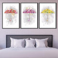 Floral Umbrellas Canvas Art Clock Canvas