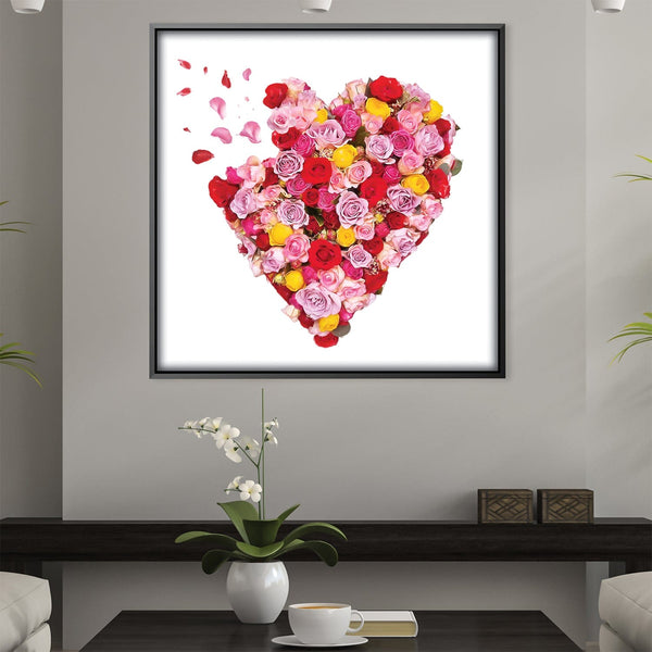 Flower Hearts Canvas Art Clock Canvas