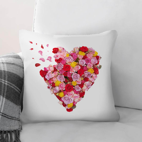 Flower Hearts Cushion Cushion 45 x 45cm Clock Canvas