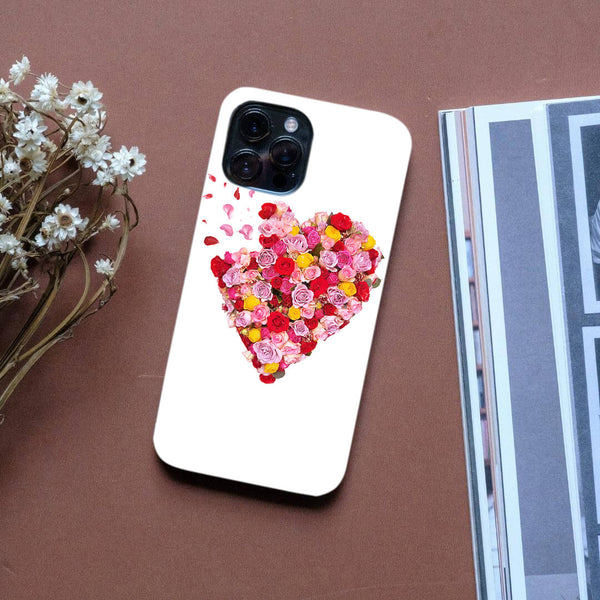 Flower Hearts Phone Case Phone Case Clock Canvas