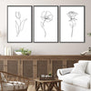 Flower Lines Canvas Art Clock Canvas