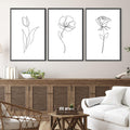 Flower Lines Canvas Art Clock Canvas