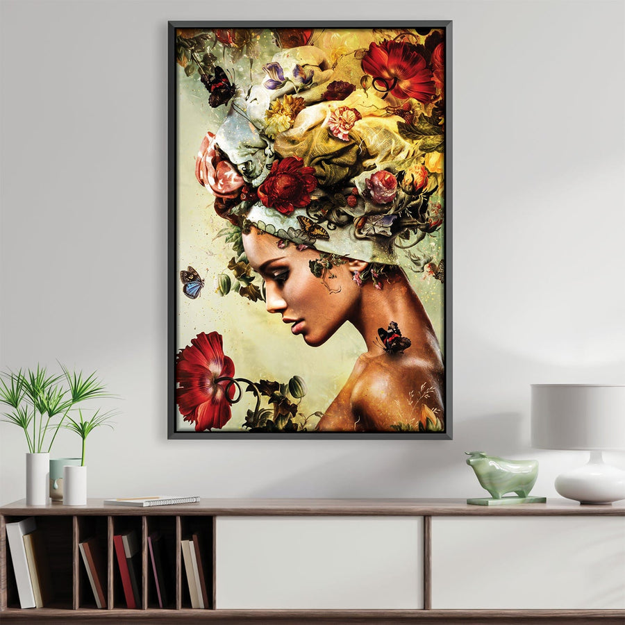 Flower Woman 4 Canvas Art 30 x 45cm / Unframed Canvas Print Clock Canvas