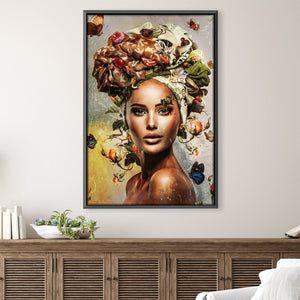 Flower Woman 5 Canvas Art 30 x 45cm / Unframed Canvas Print Clock Canvas