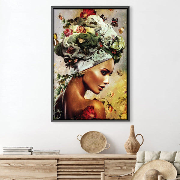 Flower Woman 6 Canvas Art 30 x 45cm / Unframed Canvas Print Clock Canvas
