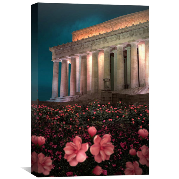 Flowers at the Monument Canvas Art Clock Canvas