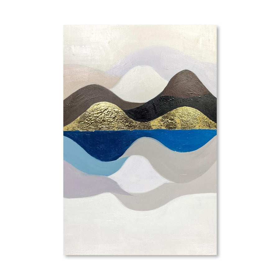 Flows and Hills Oil Painting Oil Clock Canvas