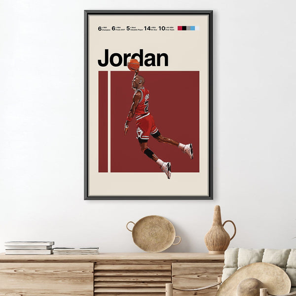 Flying Jordan Canvas Art 30 x 45cm / Unframed Canvas Print Clock Canvas