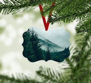 Foggy Forest Ornament Christmas Ornament Victorian 10.8 x 8cm Clock Canvas