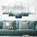 Forest Landscape Canvas - 5 Panel Art Large (150cm) / Standard Gallery Wrap Clock Canvas