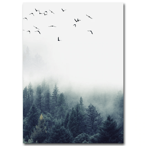 Forest Landscape Canvas Art C / 40 x 60cm / Unframed Canvas Print Clock Canvas