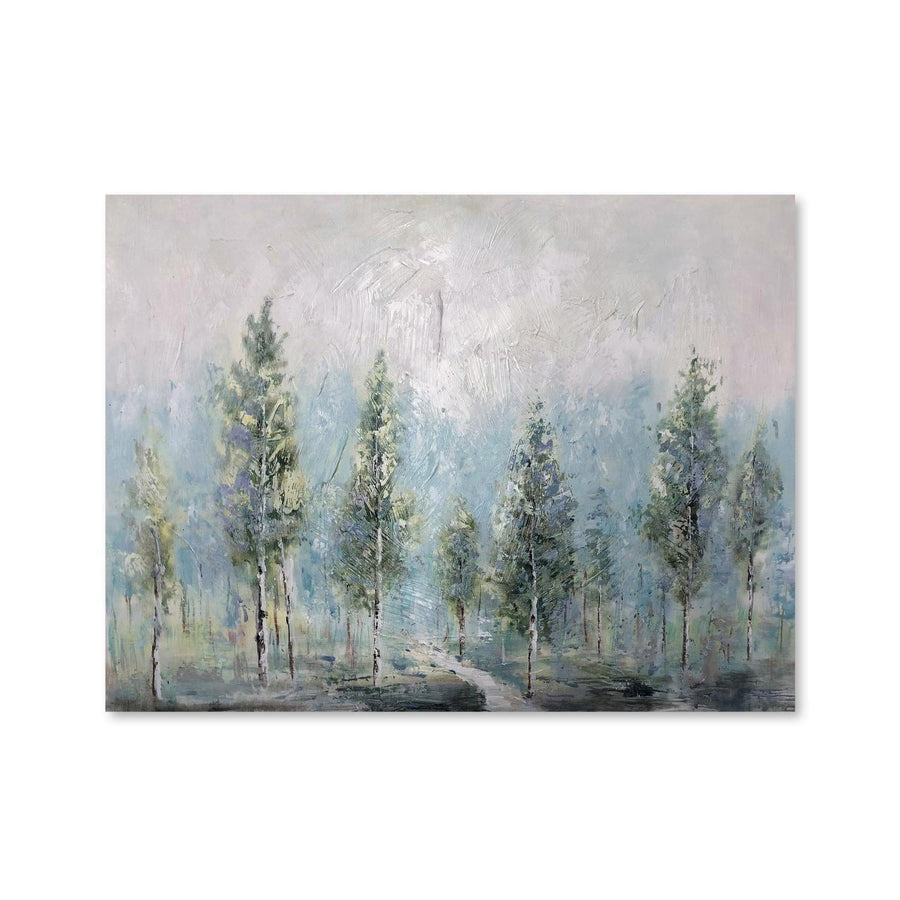 Forest Painted Oil Painting Oil Clock Canvas