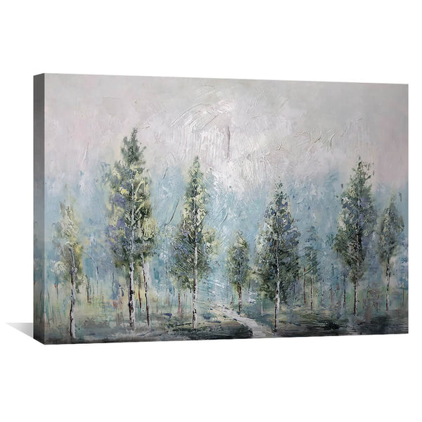 Forest Painted Oil Painting Oil Clock Canvas