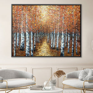 Forest Path Landscape Short Oil Painting Oil 45 x 30cm / Oil Painting Clock Canvas