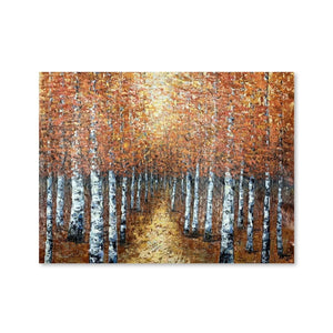 Forest Path Landscape Short Oil Painting Oil Clock Canvas