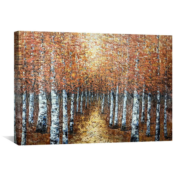 Forest Path Oil Painting Oil Clock Canvas