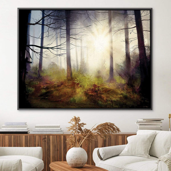 Forest Rays Canvas Art Clock Canvas