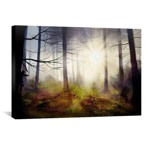 Forest Rays Canvas Art 45 x 30cm / Unframed Canvas Print Clock Canvas