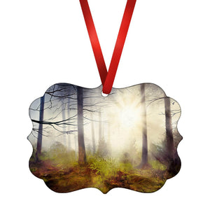 Forest Rays Ornament Christmas Ornament Victorian 10.8 x 8cm Clock Canvas